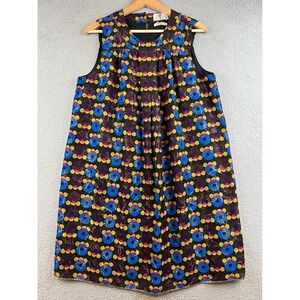 Anna Sui Target 20th Anniversary Metallic Shift Dress Womens L Blue Pink Gold